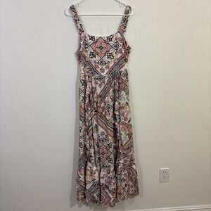 Abel The Label M Maxi Dress Ruffled‎ Tiered Dress Gemini Vienna Patchwork Pink